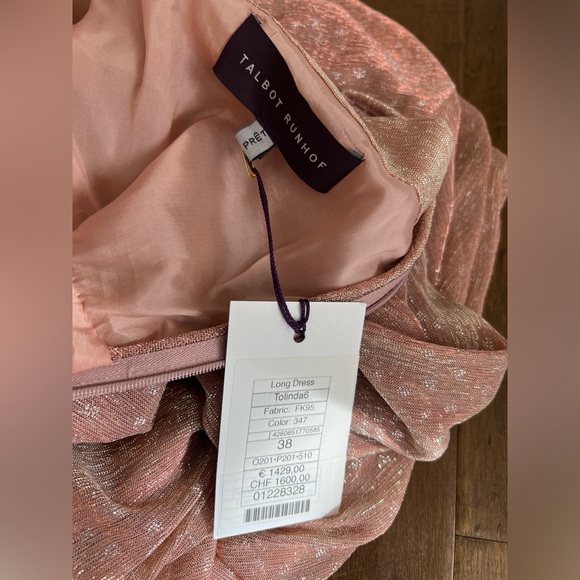 TALBOT RUNHOF Tolinda Off the shoulder Gown In Pink Size Medium - Picture 10 of 13